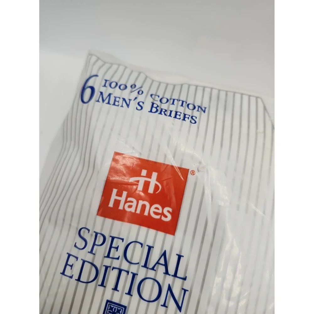 Vintage 1996 Hanes special Edition Briefs-6 Pack Size 38-Made in USA-NOS Sealed